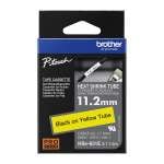 1 x Genuine Brother HSe-631E 11.2mm Black on Yellow Heat Shrink Tube  Tape 1.5 metres