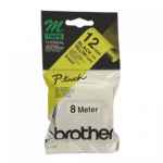 1 x Genuine Brother M-K631 12mm Black on Yellow Plastic M Tape 8 metres