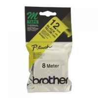 1 x Genuine Brother M-K631 12mm Black on Yellow Plastic M Tape 8 metres