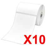 10 x Genuine Brother RD-S02C1 Label Roll - 102mm x 152mm - 270 Labels (3 rolls per Box)