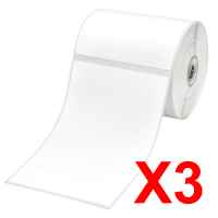 3 x Genuine Brother RD-S02C1 Label Roll - 102mm x 152mm - 270 Labels (3 rolls per Box)