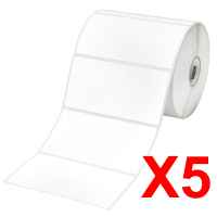 5 x Genuine Brother RD-S03C1 Label Roll - 102mm x 51mm - 810 Labels (3 rolls per Box)