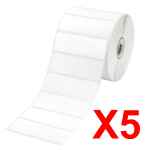 5 x Genuine Brother RD-S04C1 Label Roll - 76mm x 25mm - 1500 Labels (3 rolls per Box)