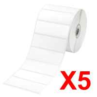 5 x Genuine Brother RD-S04C1 Label Roll - 76mm x 25mm - 1500 Labels (3 rolls per Box)