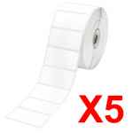 5 x Genuine Brother RD-S05C1 Label Roll - 51mm x 25mm - 1500 Labels (3 rolls per Box)