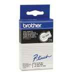 1 x Genuine Brother TC-201 12mm Black on White Laminated TC Tape 8 metres