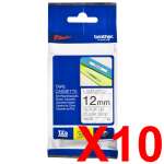 10 x Genuine Brother TZe-131 12mm Black on Clear Laminated Tape 8 metres