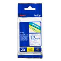 1 x Genuine Brother TZe-133 12mm Blue on Clear Laminated Tape 8 metres