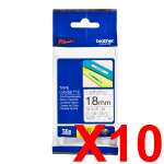 10 x Genuine Brother TZe-141 18mm Black on Clear Laminated Tape 8 metres