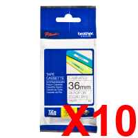 10 x Genuine Brother TZe-161 36mm Black on Clear Laminated Tape 8 metres