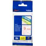 1 x Genuine Brother TZe-222 9mm Red on White Laminated Tape 8 metres
