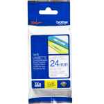 1 x Genuine Brother TZe-253 24mm Blue on White Laminated Tape 8 metres