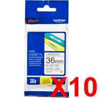 10 x Genuine Brother TZe-261 36mm Black on White Laminated Tape 8 metres