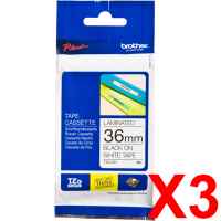 3 x Genuine Brother TZe-261 36mm Black on White Laminated Tape 8 metres