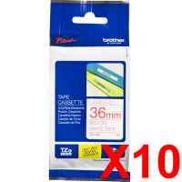 10 x Genuine Brother TZe-262 36mm Red on White Laminated Tape 8 metres