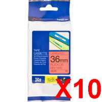 10 x Genuine Brother TZe-461 36mm Black on Red Laminated Tape 8 metres