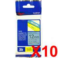 10 x Genuine Brother TZe-531 12mm Black on Blue Laminated Tape 8 metres