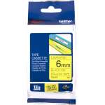 1 x Genuine Brother TZe-611 6mm Black on Yellow Laminated Tape 8 metres