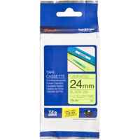 1 x Genuine Brother TZe-C51 24mm Black on Fluro Yellow Laminated Tape 5 metres