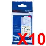10 x Genuine Brother TZe-FA53 12mm Blue on Blue Fabric  Non Laminated Tape 3 metres