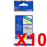 10 x Genuine Brother TZe-M941 18mm Black on Silver matt Laminated Tape 8 metres