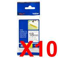 10 x Genuine Brother TZe-S141 18mm Black on Clear Strong Adhesive Laminated Tape 8 metres