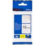 1 x Genuine Brother Tze-SE4 18mm Tamper Evident Black on White Laminated Tape 8 metres