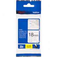 1 x Genuine Brother Tze-SE4 18mm Tamper Evident Black on White Laminated Tape 8 metres