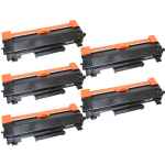 5 x Compatible Brother TN-2450 Toner Cartridge High Yield - With CHIP