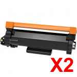 2 x Compatible Brother TN-2530XL Toner Cartridge High Yield