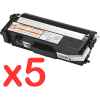 5 x Compatible Brother TN-348BK Black Toner Cartridge High Yield