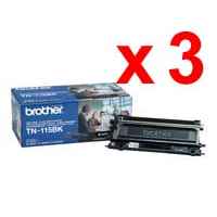 3 x Genuine Brother TN-155BK Black Toner Cartridge High Yield