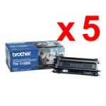 5 x Genuine Brother TN-155BK Black Toner Cartridge High Yield