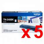 5 x Genuine Brother TN-240BK Black Toner Cartridge