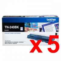 5 x Genuine Brother TN-240BK Black Toner Cartridge