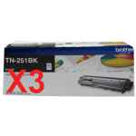 3 x Genuine Brother TN-251BK Black Toner Cartridge