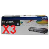 3 x Genuine Brother TN-251BK Black Toner Cartridge