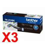 3 x Genuine Brother TN-253BK Black Toner Cartridge