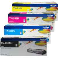 4 Pack Genuine Brother TN-251 & TN-255 Toner Cartridge Set