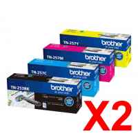 2 Lots of 4 Pack Genuine Brother TN-253 & TN-257 Toner Cartridge Set