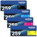4 Pack Genuine Brother TN-259 Toner Cartridge Set Super High Yield