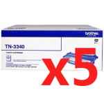 5 x Genuine Brother TN-3340 Toner Cartridge