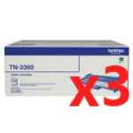 3 x Genuine Brother TN-3360 Toner Cartridge High Yield