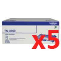 5 x Genuine Brother TN-3360 Toner Cartridge High Yield