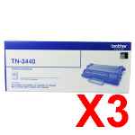 3 x Genuine Brother TN-3440 Toner Cartridge High Yield