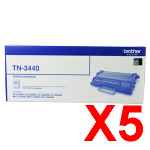 5 x Genuine Brother TN-3440 Toner Cartridge High Yield