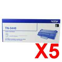 5 x Genuine Brother TN-3440 Toner Cartridge High Yield