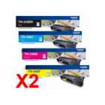 2 Lots of 4 Pack Genuine Brother TN-346 Toner Cartridge Set High Yield