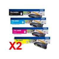 2 Lots of 4 Pack Genuine Brother TN-346 Toner Cartridge Set High Yield