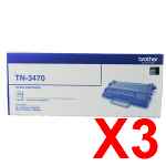 3 x Genuine Brother TN-3470 Toner Cartridge Super High Yield